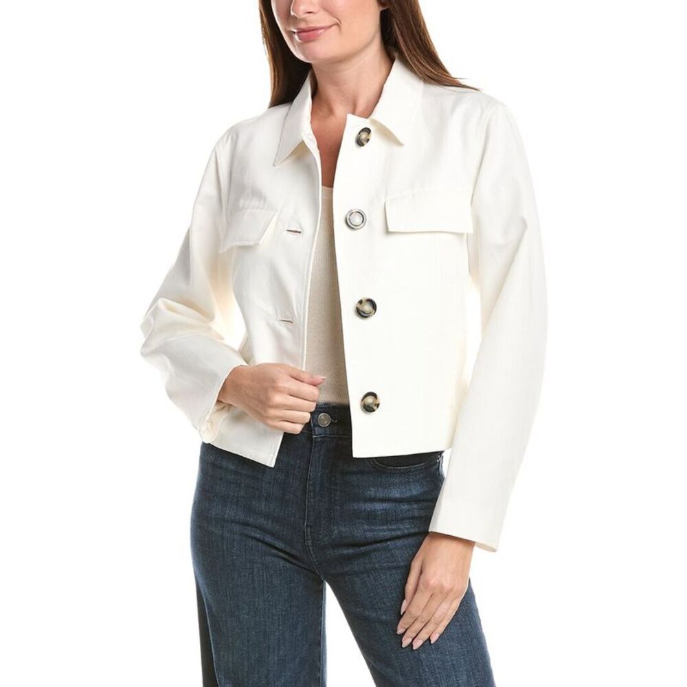 Proenza Schouler Womens Thelma Linen-Blend Jacket, White